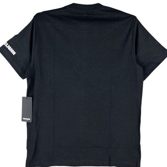 True Religion Men's Jet Black Strike Embellished Short Sleeve T-shirt Medium NWT - Picture 2 of 12